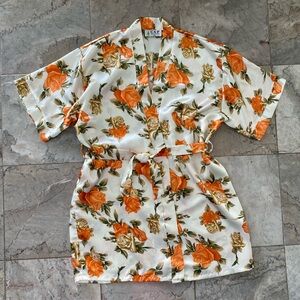 Floral Kimono Robe with Belt Made by Cap New Fashion Size XXL Great Condition